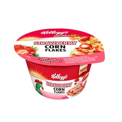 KELLOGG'S STRAWBERRY CORN FLAKES : CORN FLAKES BREAKFAST CEREAL WITH DRIED CRANBERRY & STRAWBERRY PUREE