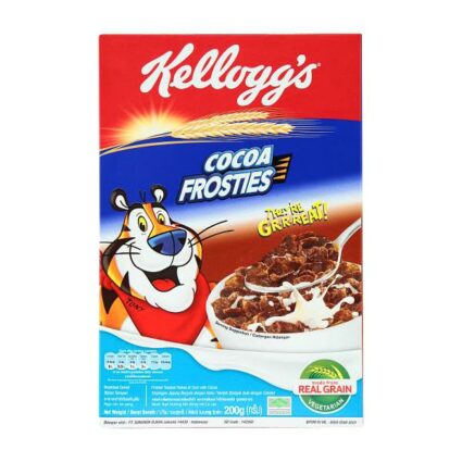 KELLOGG’S COCOA FROSTIES FROSTED TOASTED FLAKES OF CORN WITH NATURAL COCOA BREAKFAST CEREAL