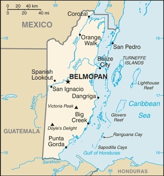 Muslim Friendly Travel Map of Belize