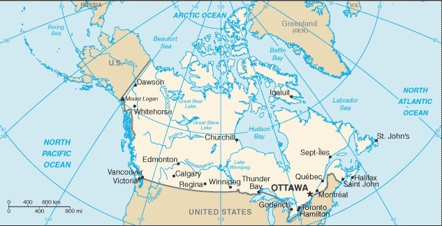 Muslim Friendly Travel Map of Canada