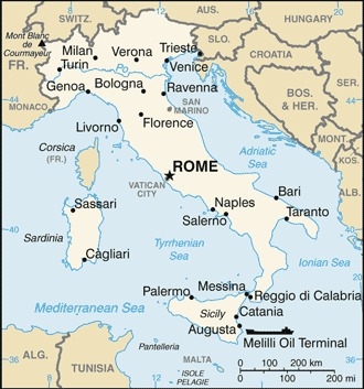 Muslim Friendly Travel Map of Italy