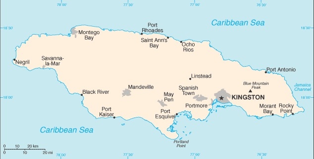 Muslim Friendly Travel Map of Jamaica