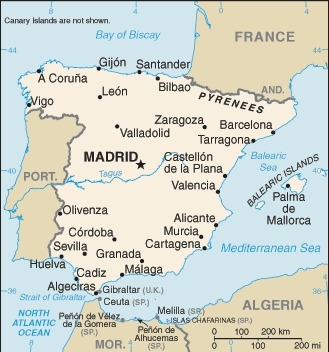 Muslim Friendly Travel Map of Spain