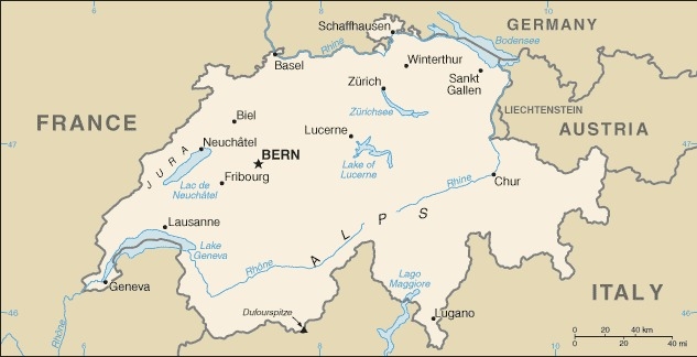 Muslim Friendly Travel Map of Switzerland