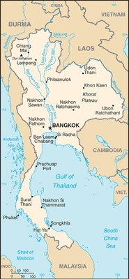 Muslim Friendly Travel Map of Thailand